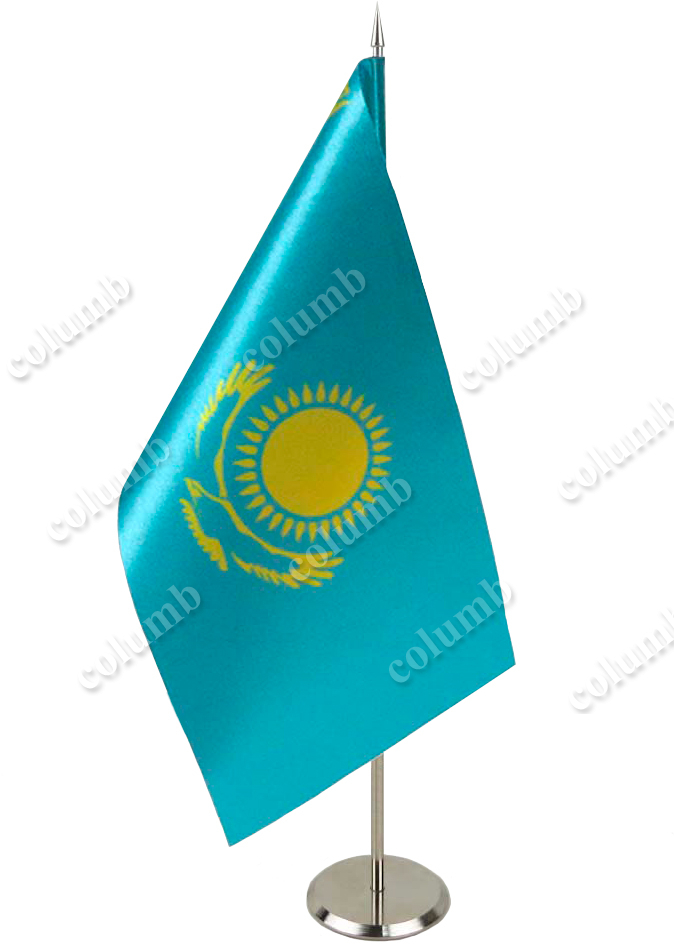 Flag of Kazakhstan on a stand