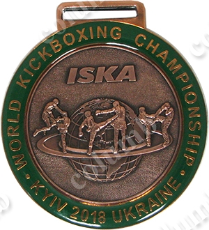 Medal on the tape "WORLD KICKBOXING CHAMPIONSHIP" Kiev 2018 bronze