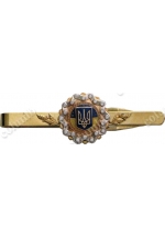 Tie clip with an add-on element 'Small coat of arms of Ukraine'