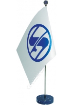 Corporate table flag of 15х23 cm, on the exclusive stand, double-sided satin