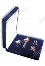 Gift set: badge, tie clip, cufflinks with logo