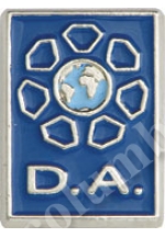 'D.A.' badge, nickeled, fixated with the euroclip
