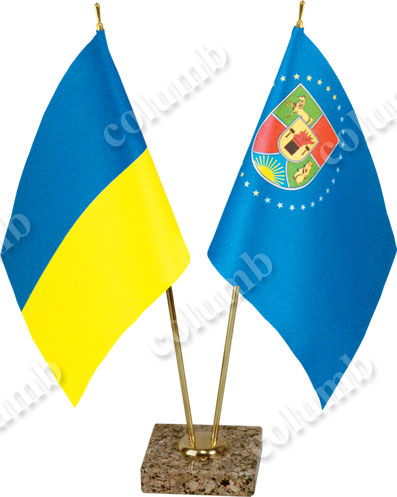 Table flags of Ukraine and Lugansk region