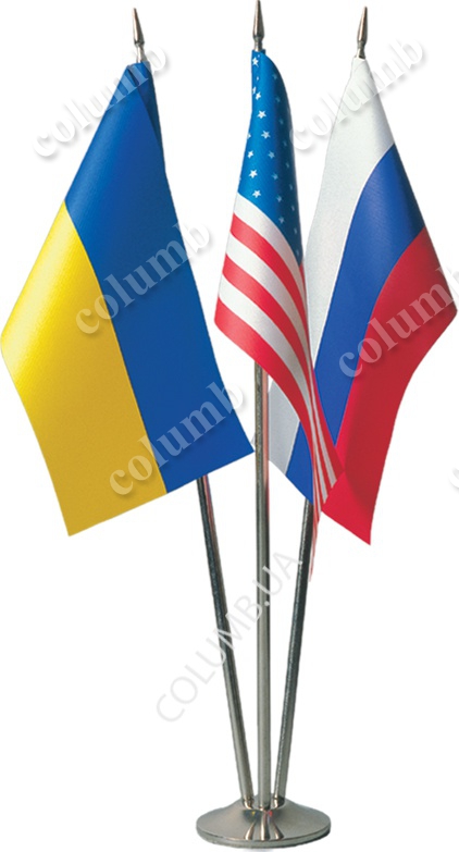 Table flags of Ukraine, the Russian Federation, the United States of America