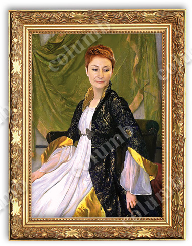 Portrait of a woman in a frame
