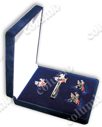 Gift set: badge, tie clip, cufflinks with logo